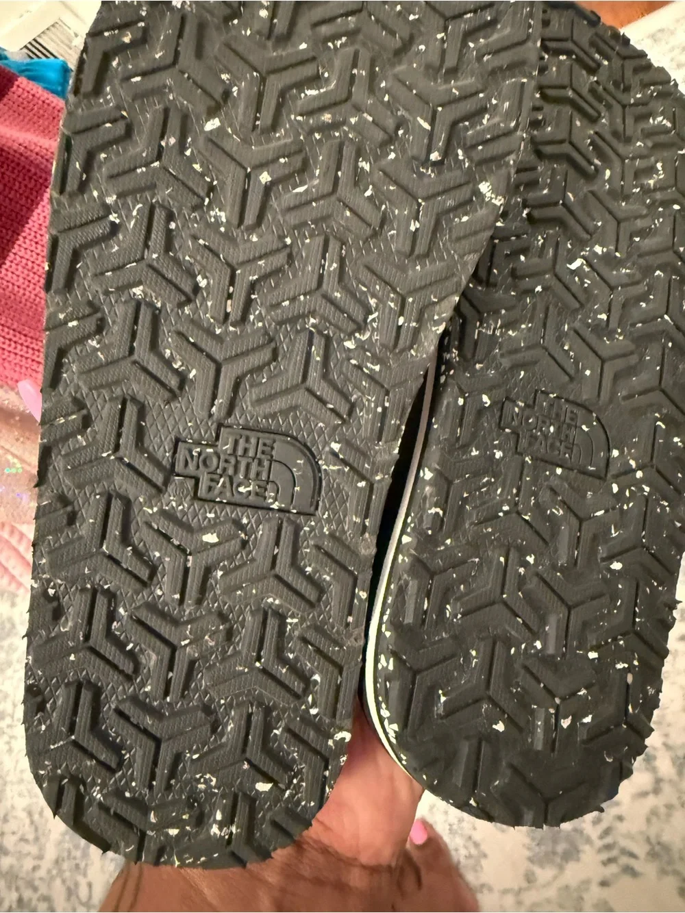The North Face Kids Black Footbed Cream Strap Adjustable Sandals
